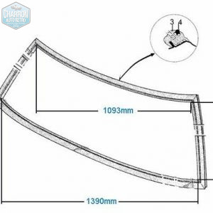 joint de pare brise berline/coach/break, tc1/tc2 pour jonc chromé 11mm