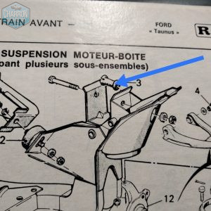 Silent bloc supérieur de berceau Taunus a partir de 05/73 | Ref BS358