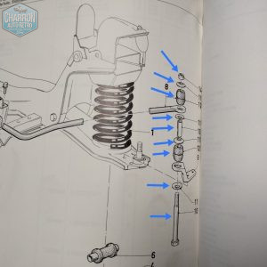 Silent bloc extérieur barre stabilisatrice avec visserie |  Taunus TC tous modèles et versions | ref : 6407