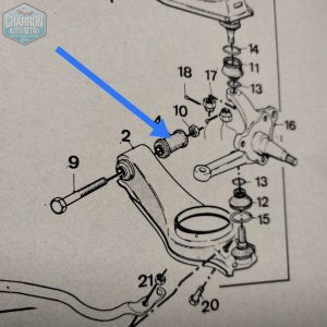 Silent bloc de bras inférieur avant | Ford Granada
