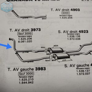 tube droit sortie collecteur granada 72-05/79 V6 sauf 3.0