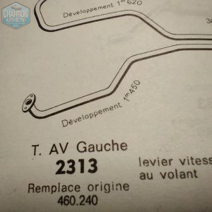tube avant gauche sortie collecteur pour vitesse au volant Ford Taunus P6 | Ref: 0460240RO2313