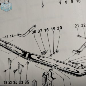 pare choc avant inox capri mk1 69-72 avec butoirs