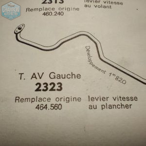 tube avant gauche sortie collecteur pour vitesse au plancher P6-ref : RO2323