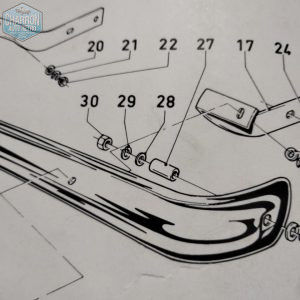 entretoises latérale de pare chocs capri et escort , kit de 2 -ref 27