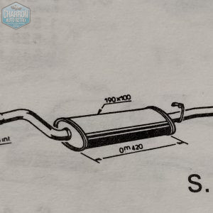 silencieux arrière granada V6 11/77-85 sauf break, ø interieur entrée 52mm-ref : 00142852592387