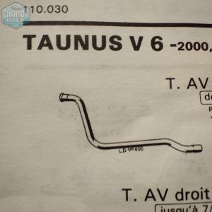 tube sortie collecteur taunus V6 08/79-83 coté droit -ref : RO10053