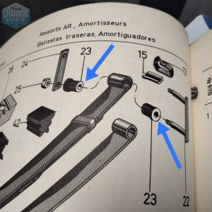 kit de 4 silent bloc œillets arrière de lames P5/OSI
