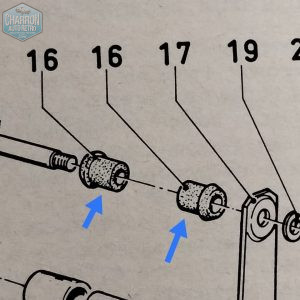 kit de 4 silent bloc jumelle de lame/longeron P5/P7/OSI