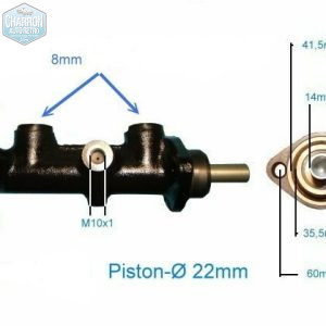 maitre cylindre granada mk2 pour montage ATE, pistons Ø 22mm