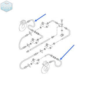 Flexible de frein arrière - sur étrier | Sierra Cosworth | Ref : P1229
