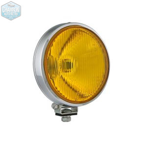 paire de longue portées chromé et verre jaune Ø 160mm