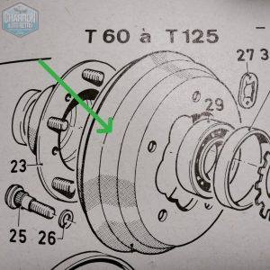 paire tambours 5 trous transit mk3 pour garnitures 228X45, neuf d'origine