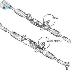 Crémaillère de direction assistée | Escort 08/90-01 sauf Cosworth - montage TRW ou WUELFRATH