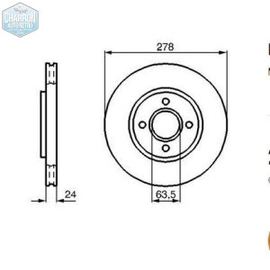 Disques de freins avant ventilés Ø 278 mm – La Paire | Sierra Cosworth 02/90-93 – 4 roues motrices